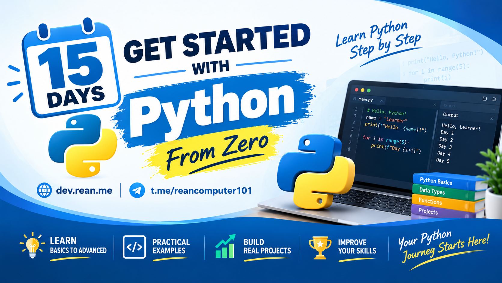 15 days to get started with Python in khmer tutorials